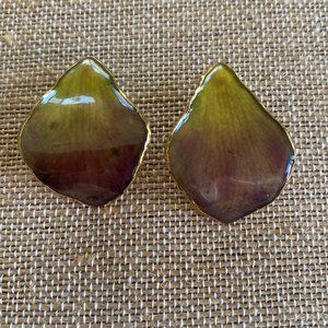 Real Orchid Petal Post Earrings